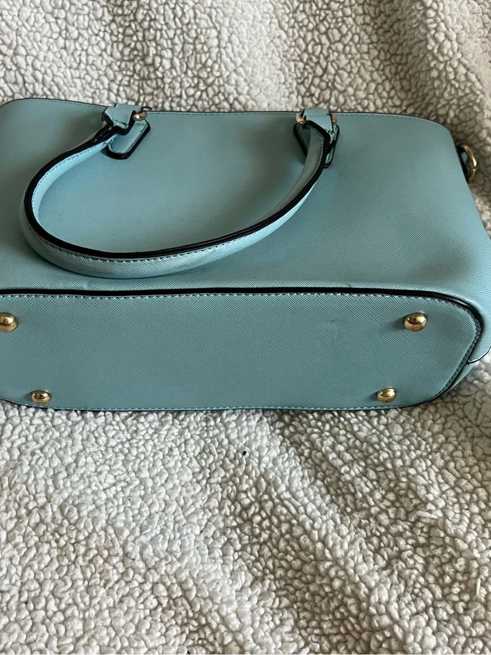 Structured Mint Tote with Front Zip Pocket
